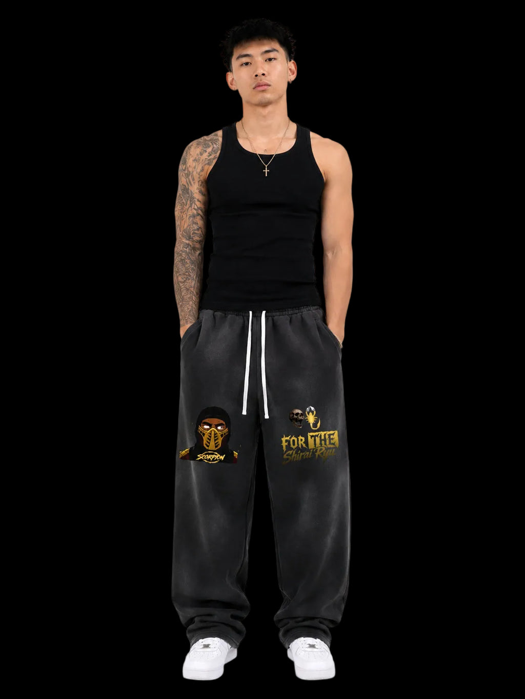 FRGN Ninja For The Clan Of Fire Wide-Leg Sunfade Sweatpants