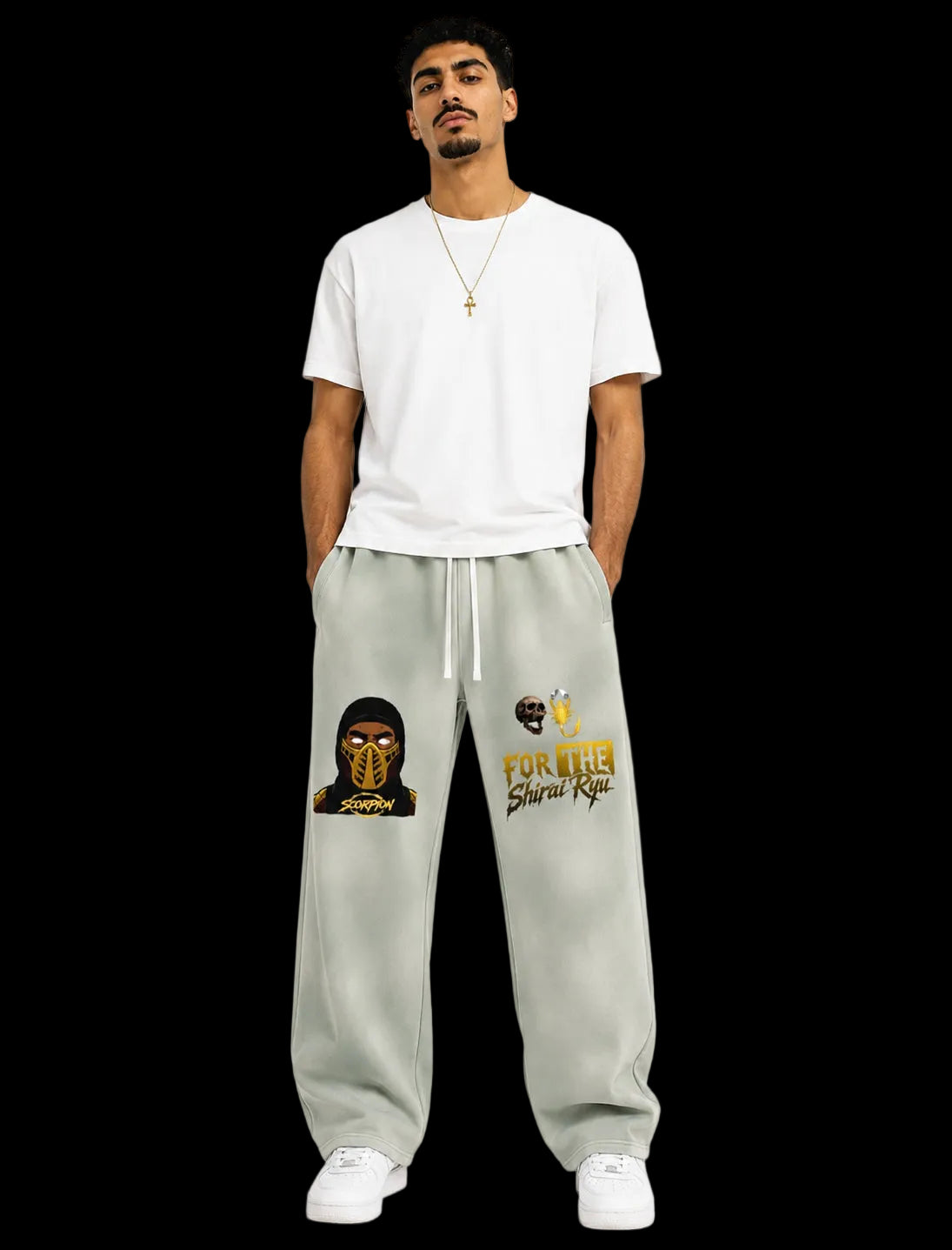 FRGN Ninja For The Clan Of Fire Wide-Leg Sunfade Sweatpants