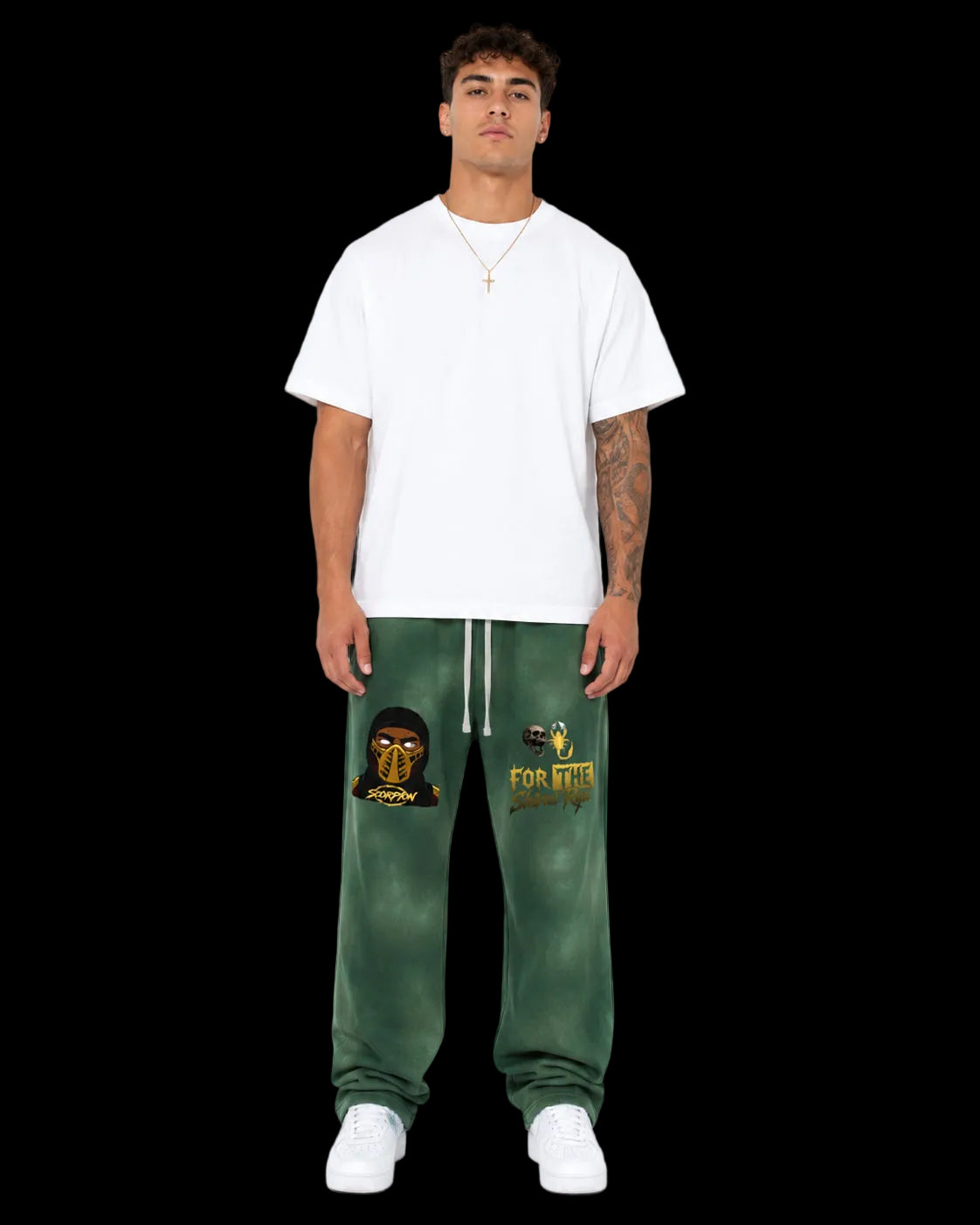 FRGN Ninja For The Clan Of Fire Wide-Leg Sunfade Sweatpants